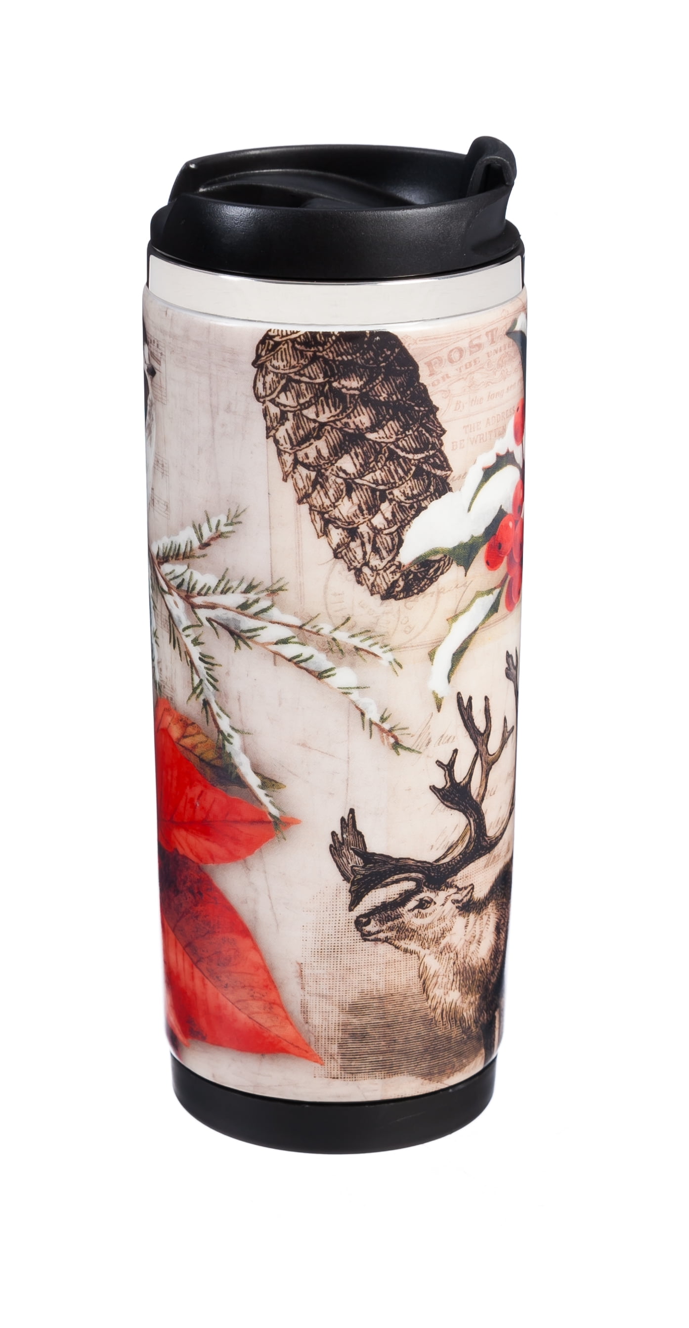 Cypress Home Christmas Meadow Stainless Steel Travel Mug, 12 ounces