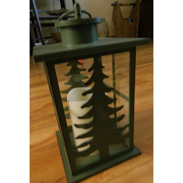 Green Pine Green Pine Tree Rustic Indoor Outdoor Lantern With Led Candle Battery Operated Battery Operated Uses 3 Aaa Batteries Led By Target Walmart Com Walmart Com