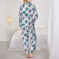 thumbnail image 3 of Bingfone Womens Pajama Sets Palm Leaves Print,Long Sleeve Loungewear Pajamas Set-Medium, 3 of 8