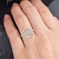 thumbnail image 2 of Open Circle Women's Engagament Ring For Her Gift 1.9 Ct Diamond 14K White Gold Over, 2 of 2