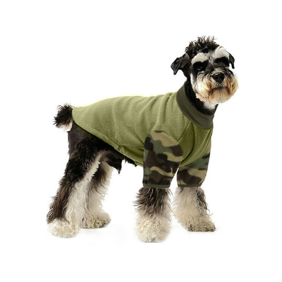 BT Bear Small Dog Sweater, Polar Fleece Dog Jacket with High-necked, Warm Dog Coat Outfits for Puppy Small Dogs Girl Boy Army Green XS