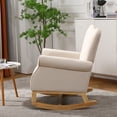 thumbnail image 3 of Seetaras Small Modern Rocking Chair,Velvet Upholstered Accent Chair Contemporary Rocker, Kids Cushioned Relaxing Arm Chair for Nursery, Playroom, Bedroom Living Room, 3 of 9