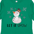 thumbnail image 4 of Inktastic Let It Snow Cute Snowman in Hat and Scarf Boys or Girls Long Sleeve Toddler T-Shirt, 4 of 5