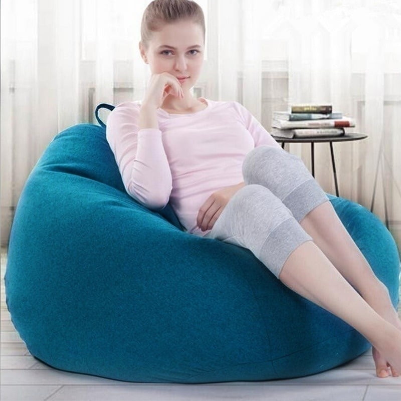 Bean Bag Chairs Couch Sofa Cover Pockets Easy Cleaning Lazy Lounger Cover Indoor 