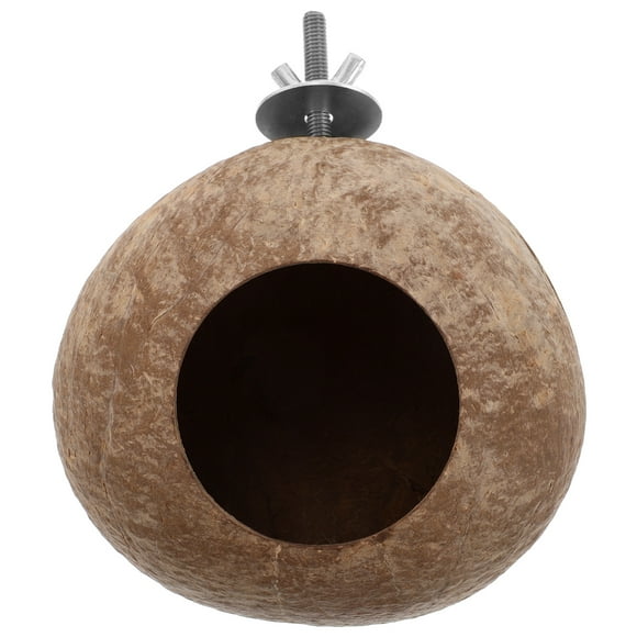 Coconut Shell Pet Bird Nest Hamster Squirrel Breeding Nest Crafts Delicate Bird House Pendant for Yard Garden