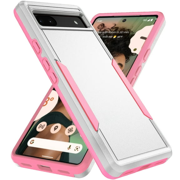 Nalacover for Google Pixel 6A Case: Dual Layer Protective Heavy Duty Cell Phone Case Shockproof Rugged Bumper Tough Hand Grip - Military Grade Drop Tested for Google Pixel 6A, White