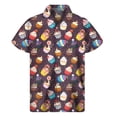 thumbnail image 3 of Camisas hawaianas con estampado 3D de cupcakes de dibujos animados para hombre, camisas con solapa de comida, camisetas holgadas de verano para la calle, blusas de manga corta con botones, 3 of 4