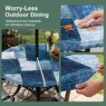 thumbnail image 5 of Round Outdoor Tablecloth with Umbrella Hole and Zipper, Navy Blue Tablecloth with Elastic Waterproof, Modern Abstract Minimalist Blocks Texture Patio Table Covers for 45" - 54" Picnic Pool Tables, 5 of 9