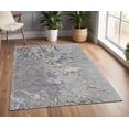 thumbnail image 4 of 8' X 10' Ivory Taupe and Green Abstract Hand Tufted Worn Faded Area Rug, 4 of 8