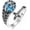 Blue Opal, variant on Sunflower Tree of Life Spoon Rings 925 Sterling Silver Vintage Dragonfly Bee Cross Ring Adjustable Thumb Rings Moonstone Turquoise Jewelry Gifts for Men Women