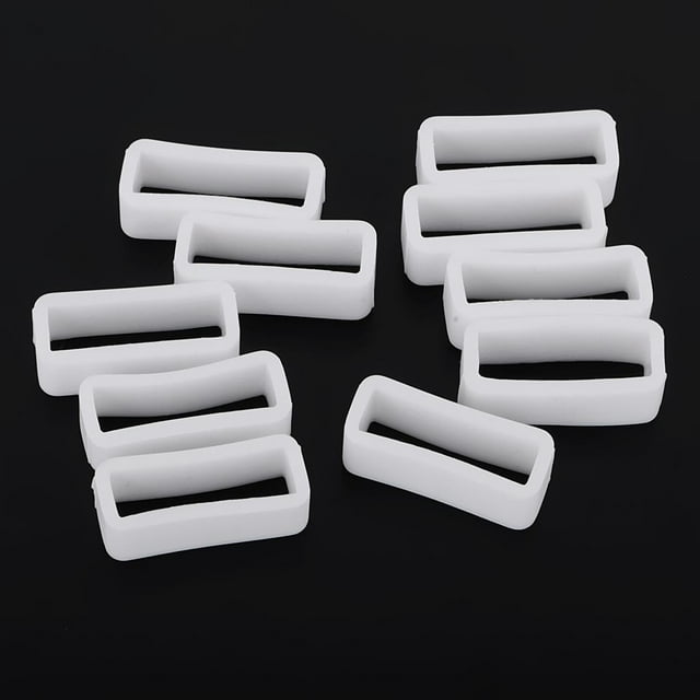 10pcs Caucho Guardián de Silicona Reloj Banda Correa Keeper Extremos de de Reloj Mantienen Relojes Correas Accesorios , Blanco8mm 20mm Fernando Sujetador de goma