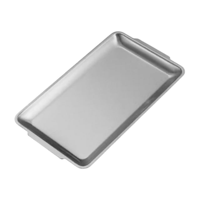 veasfak Stainless Steel Food Serving Tray Rectangle Dinner Plate for Kitchen Parties 27cmx15cm