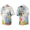 thumbnail image 4 of Camisa Informal De Manga Corta, Con Cuello Vuelto, Lavable, Estampada, Segura, Amigable Con La Piel, Hermoso Patrón Para Hombres Para Citas, Reuniones Para Fiestas En La Playa OTVIAP CE011019M, 4 of 8