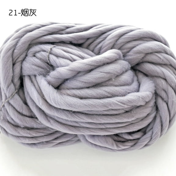 Zhuge Premium Super Bulky Merino Yarn | 250-Grams of 100% Wool Yarn Chunky Weight, Thick Wool Yarn for Knitting, Crochet, Blanket,Weaving,Light Grey