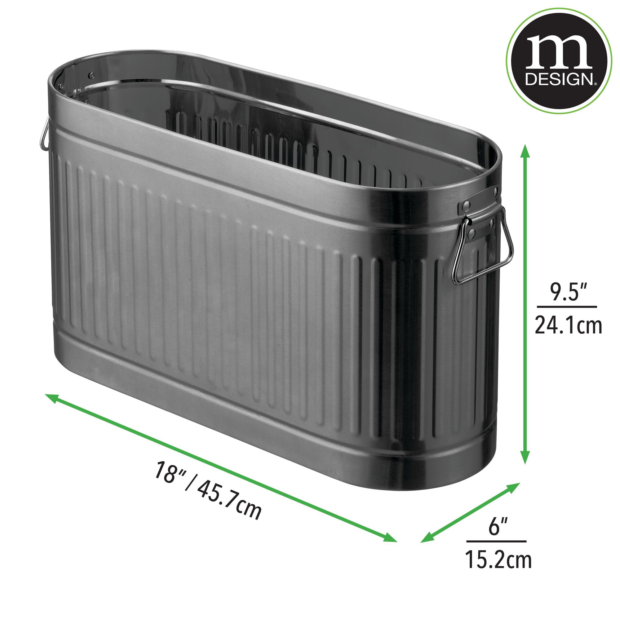 mDesign Free Standing Toilet Paper Holder Canister with Lid for Bathroom Storage Pack of 2 Black 