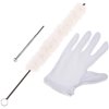 Canomo Flute Cleaning Kit Includes 1 Pack Flute Cotton Cleaning Brush Swab, 1 Pair Cotton Gloves and 1 Pieces Screwdriver for Flute Repair and Cleaning