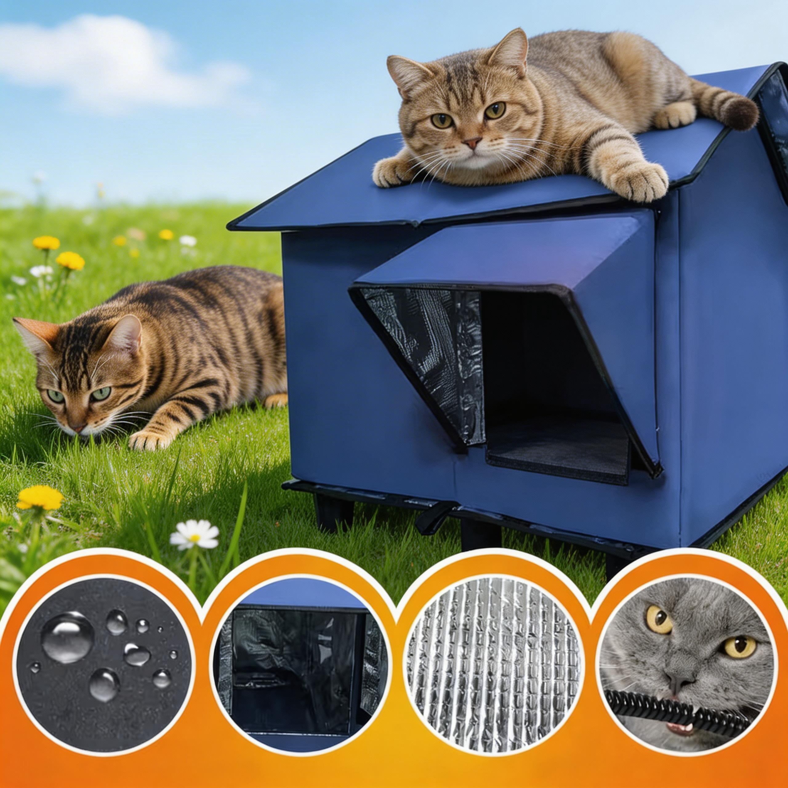 Pet100 Outdoor Cat House Outdoor Cat House Weatherproof for Indoor and Outdoor Use Insulated and Weatherproof，Waterproof Shelter for Cats