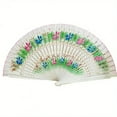 thumbnail image 6 of Wooden Handheld Folding Fan Printed Handmade Dance Fan Home Decoration Ornaments Craft Gifts For Guest, 6 of 12