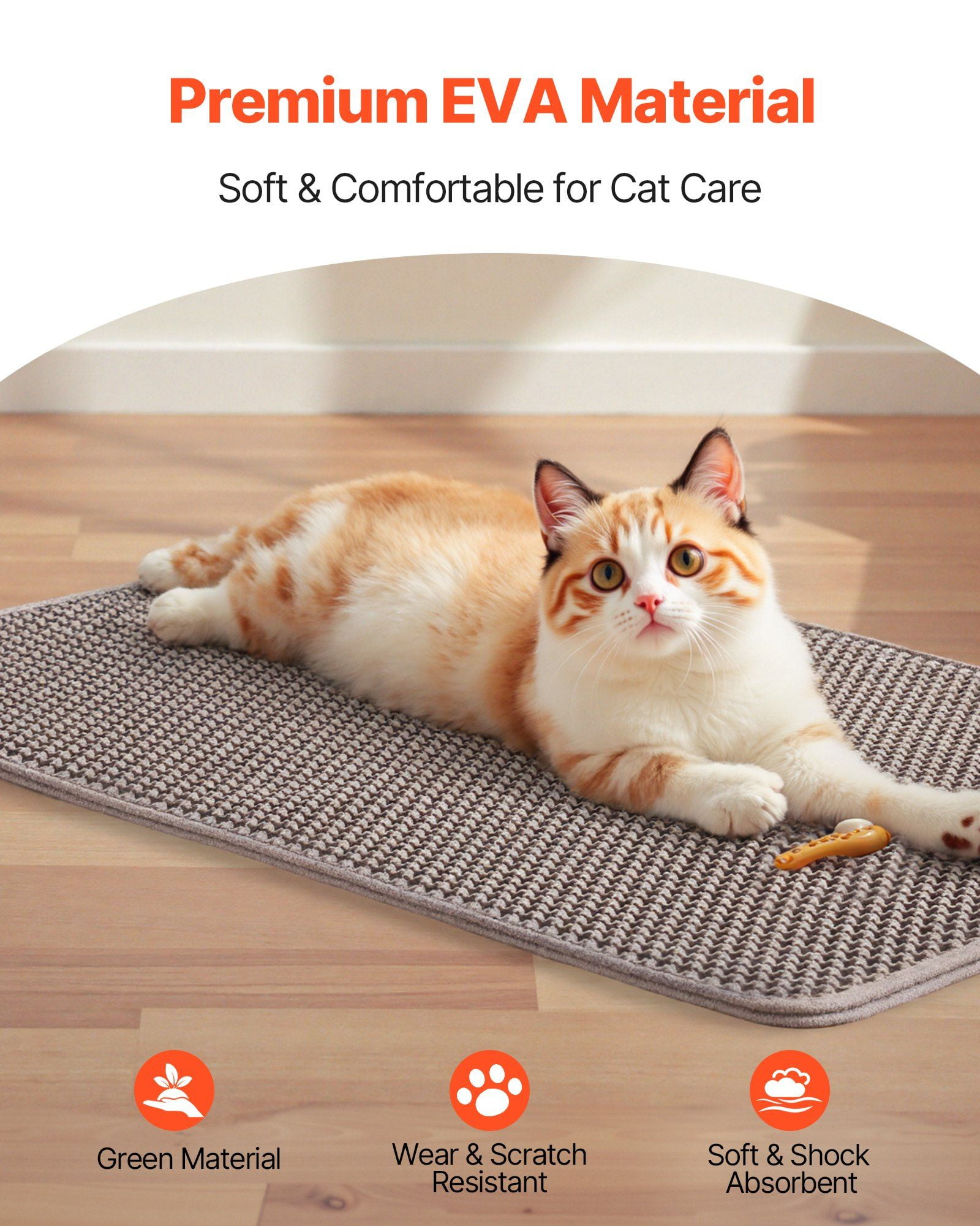 Honeycomb Litter Trapper Mat, 30" x 24", Double Layer Design for Trapping Cat Litter, Waterproof and Non-Slip Base