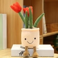 thumbnail image 3 of Divertidas plantas en macetas de felpa realistas novedad planta de dibujos animados muñeco de peluche suave tablero de instrumentos de coche decoració - Rojo 37cm Sunnimix juguetes de peluche, 3 of 8