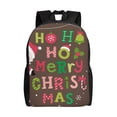 thumbnail image 1 of Disketp Ho Ho Ho Merry Christmas Mochila Unisex de Apertura Lateral Completa, Mochila para Laptop para Escuela, Trabajo y Viajes, 1 of 8