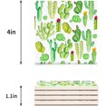 thumbnail image 3 of FMSHPON Green Cactus Set of 8 Coaster for Drinks, Absorbent Ceramic Stone Coasters Cup Mat with Cork Base for Home Kitchen Room Coffee Table Bar Decor, 3 of 4