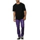 thumbnail image 2 of Pantalones de hombre INSPIRE CHIC de cuero PU con botón, estilo casual, 36 púrpura, 2 of 5