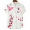 thumbnail image 4 of Hawaiian Men's Shirt Sakura Plum Blossom Summer Floral Casual 3D Printed Harajuku Short Sleeve Streetwear Beach Plus Size Sexy, 4 of 6
