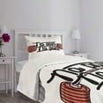 thumbnail image 5 of Ambesonne Fitness Quilted Bedspread Set 2 Pcs, No Pain No Gain Sign, Twin Size, Coral Black White, 5 of 6