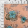 thumbnail image 2 of oneOone Cotton Silk Rose Brown Fabric Tropical Hibiscus Floral Diy Clothing Quilting Fabric Print Fabric By Yard 42 Inch Wide, 2 of 4