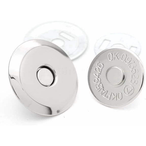 Magnetic Snap Buttons Quality Strong Clasp for Purse Sewing Handbags Closures 6 Pack MNU (18mm, Silver)
