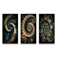thumbnail image 2 of Designart "Fractal Flower Retro Gold and Teal Beauty VI" Fractals Framed Wall Art Set Of 3 - Gold Transitional Frame Canvas Set For Living Room Decor, 2 of 6