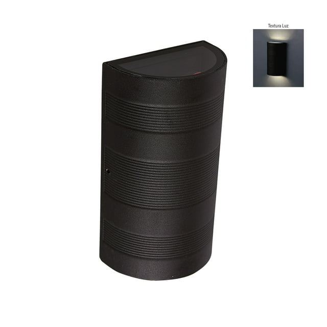 Lampara Muro Led Exterior Negro 6w Luz Blanca Neutra Hled-84