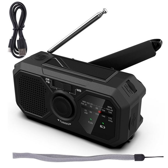 Younar Hand-Cranked Lighting Radio | Outdoor Camping Multi-Function Solar Charging Radio | Mobile Charging FM Radio LED Flashlight
