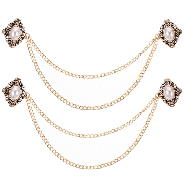 2pcs Versatile Brooches Suit Clips Vintage Collar Clips Elegant Breastpins