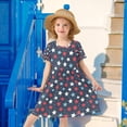 thumbnail image 6 of FORMRS Girls Short Sleeve Dress Summer Casual Round Neck A-line Beach Sundress, Sizes 2T-8T, Red White Stars, 6 of 8