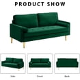 thumbnail image 6 of Luxury Velvet Loveseat Sofa with 2 Pillows & Golden Legs, Perfect for Small Spaces (Green), 6 of 7