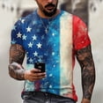 thumbnail image 2 of Men's Quick-Dry Performance Tee, Retro Flag Print with Moisture-Wicking Fabric for Sports and Daily Use ,Blue L, 2 of 5