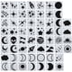 thumbnail image 1 of Plantillas de pintura de estrellas, luna y nubes de 3x3 pulgadas, paquete de 60 plantillas reutilizables, blanco, 1 of 7