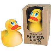 Rich Frog Sitting Rubber Duck Children's Bath Toy, Yellow - 4"