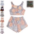 thumbnail image 5 of Halloween Under $ 10 Women Pajama Sets Women Fun Print Tank Top Set Shorts Comfort Sleep Summer Pajamas for Women Set, 5 of 6