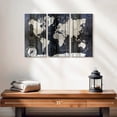 thumbnail image 2 of Elephant Stock Wood Texture World Map Wall Art - Horizontal Multi Panel Canvas - Living Room Wall Decor - Map Multi Panel - Gray And Black Decor - 23" x 14", 2 of 4