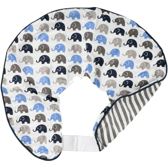 Bacati Blue and Grey Elephants Nursing Pillow Cover