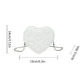 thumbnail image 3 of Elegant Heart Shape Evening Bag Women's Crossbody Purse PU Leather Handbag With Chain Shoulder Strap for Daily Use, 3 of 9