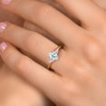 thumbnail image 4 of Gem Stone King 10K Yellow Gold Sky Blue Aquamarine and Pink Lab Grown Diamond Engagement Ring for Women | 1.11 Cttw | Oval 7X5MM | Gemstone March Birthstone | Size 7, 4 of 6