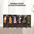 thumbnail image 4 of Screen Ornament 180 Degrees Rotatable Wooden Chinese Style Beijing Opera Face Pattern Lacquer Screen Home Decor, 4 of 12