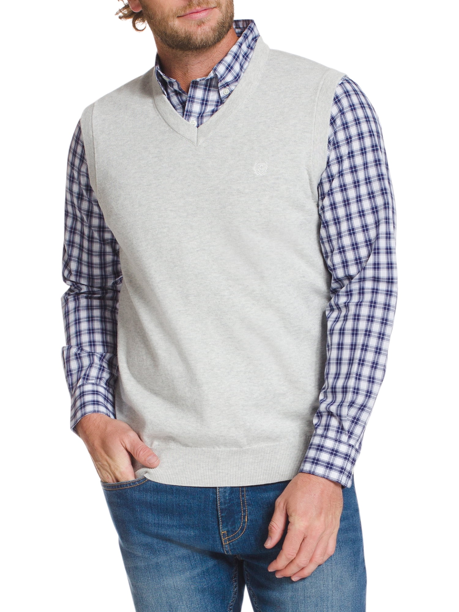 Chaps Men's Sleeveless Fine Gauge Sweater Vest - Walmart.com