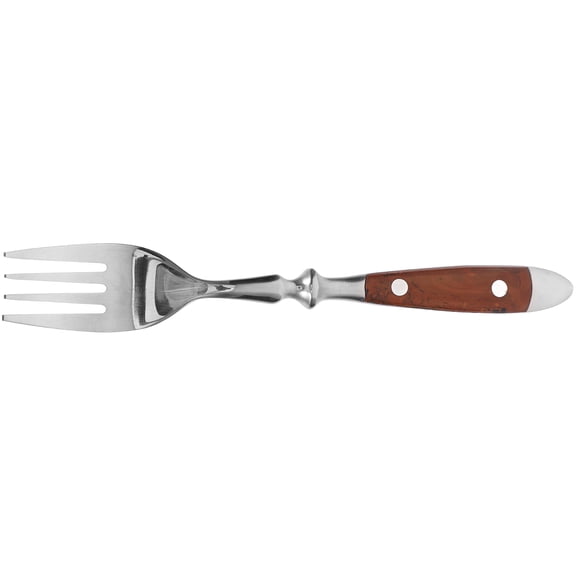 RUNROTOO 1Pcs Craftsmanship Dessert Forks 430 Stainless Steel With Wood Handle 7.6X1X0.4In For Dinner