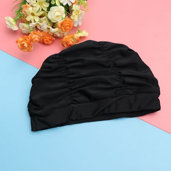 Greenadscape 2Pack Ladies Swim Cap with Fashion Pleated Design for Long Hair Women