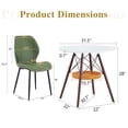 thumbnail image 6 of Hi loPres 5-Piece Dining Table Set for 4, 31.5" White Round Desk with Storage Basket, Four Green PU Chairs, Modern Apartment Kitchen, 6 of 10